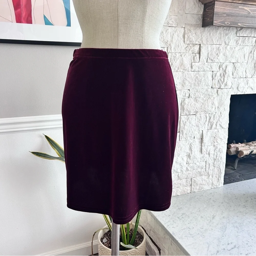 Vintage Via Velvet 2-Piece Set Burgundy 90s Grunge Made in USA Size Medium